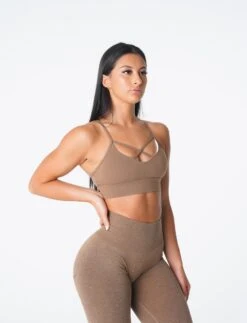 Strappy Sports Bra - Mocha Oasis Low Impact Performance Top