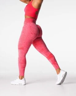 High Waisted Seamless Leggings - Candy Apple Digital Compression Pants