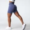 Indigo Seamless Scrunch Shorts - High Waisted Gym & Yoga Shorts