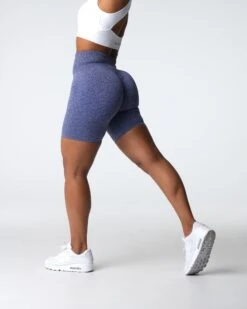 Indigo Seamless Scrunch Shorts - High Waisted Gym & Yoga Shorts