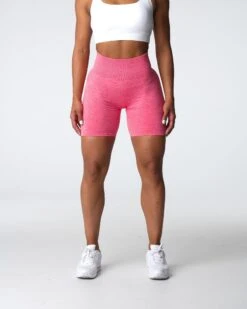 High Waisted Coral Scrunch Seamless Workout Shorts -NVGTN Sportswear Shop DSC03601