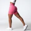 High Waisted Coral Scrunch Seamless Workout Shorts