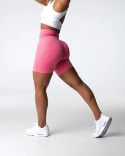 High Waisted Coral Scrunch Seamless Workout Shorts