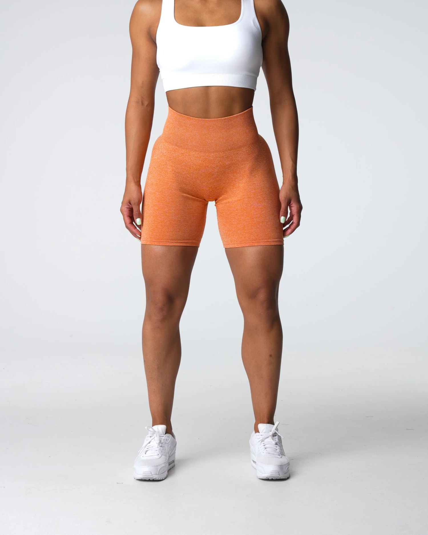 Burnt Orange High Waisted Seamless Scrunch Shorts 3 Burnt Orange High Waisted Seamless Scrunch Shorts - Image 3