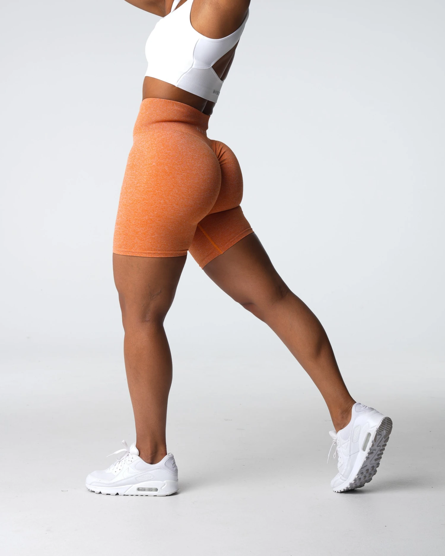Burnt Orange High Waisted Seamless Scrunch Shorts 1 Burnt Orange High Waisted Seamless Scrunch Shorts