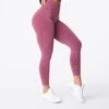 NV Maroon Seamless Leggings - High-Waisted Gym Leggings