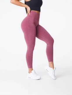 NV Maroon Seamless Leggings - High-Waisted Gym Leggings