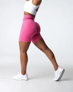 Hot Pink High Waisted Scrunch Seamless Workout Shorts