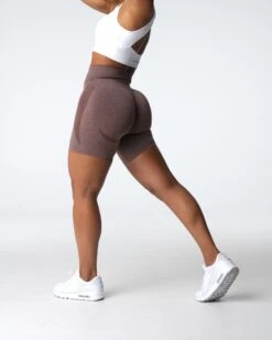 High Waisted Seamless Contour Shorts - Cocoa Performance Activewear