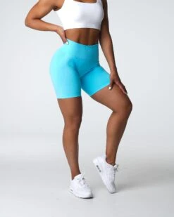 Aqua Contour High-Waisted Seamless Fitness Shorts -NVGTN Sportswear Shop DSC03668