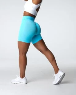 Aqua Contour High-Waisted Seamless Fitness Shorts