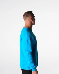 Men's Relaxed Fit Comfort Crew Neck Sweatshirt in Oasis Blue 7 Men's Relaxed Fit Comfort Crew Neck Sweatshirt in Oasis Blue -NVGTN Sportswear Shop DSC03744