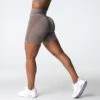 Taupe Contour 2.0 Seamless Shorts - Sculpting Glute Scrunch Fit