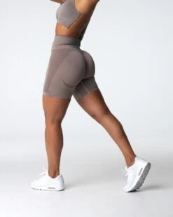 Taupe Contour 2.0 Seamless Shorts - Sculpting Glute Scrunch Fit