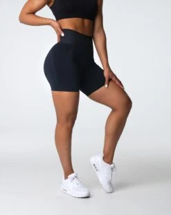 Black Contour 2.0 Seamless High Waisted Scrunch Workout Shorts 7 Black Contour 2.0 Seamless High Waisted Scrunch Workout Shorts -NVGTN Sportswear Shop DSC03840 2