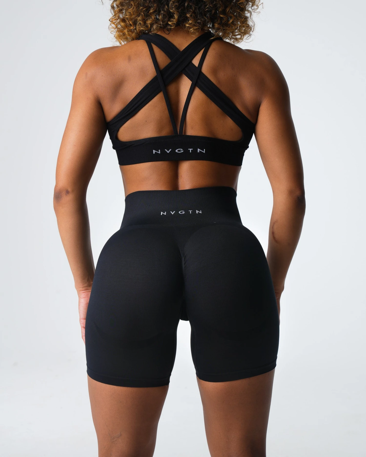 Black Contour 2.0 Seamless High Waisted Scrunch Workout Shorts 2 Black Contour 2.0 Seamless High Waisted Scrunch Workout Shorts - Image 2