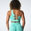 Mint Passion One-Shoulder Seamless Bra with Crisscross Back