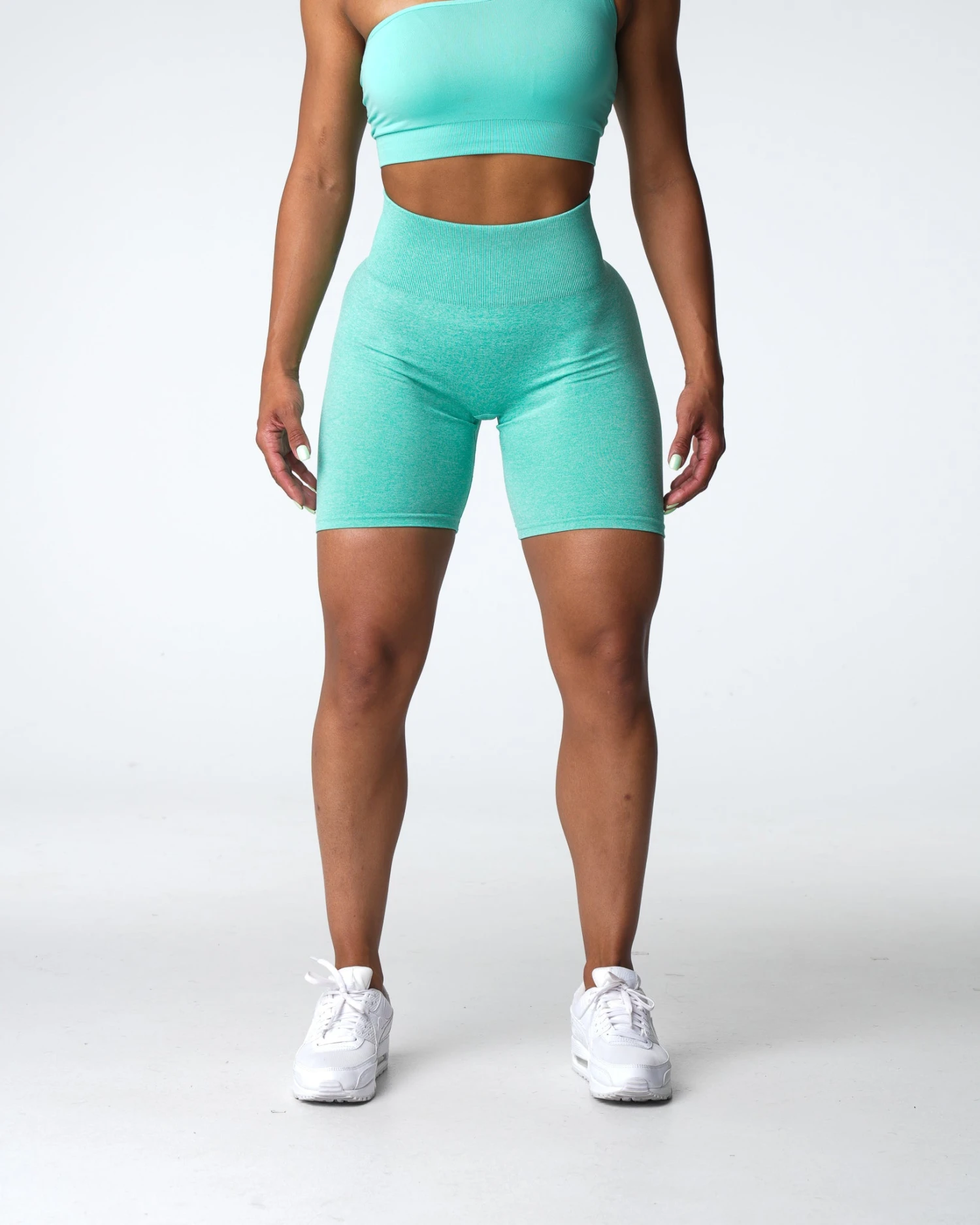 Mint Scrunch Seamless High Waisted Workout Shorts 3 Mint Scrunch Seamless High Waisted Workout Shorts - Image 3