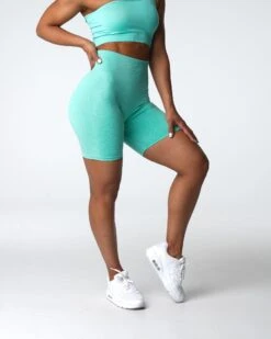 Mint Scrunch Seamless High Waisted Workout Shorts 7 Mint Scrunch Seamless High Waisted Workout Shorts -NVGTN Sportswear Shop DSC03865