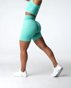 Mint Scrunch Seamless High Waisted Workout Shorts