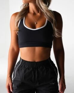 Medium Impact Sports Bra - Black Stride Performance Athletic Top 6 Medium Impact Sports Bra - Black Stride Performance Athletic Top -NVGTN Sportswear Shop DSC04269