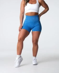 High Waisted Scrunch Seamless Shorts - Ocean Blue Athletic Contour 6 High Waisted Scrunch Seamless Shorts - Ocean Blue Athletic Contour -NVGTN Sportswear Shop DSC04281