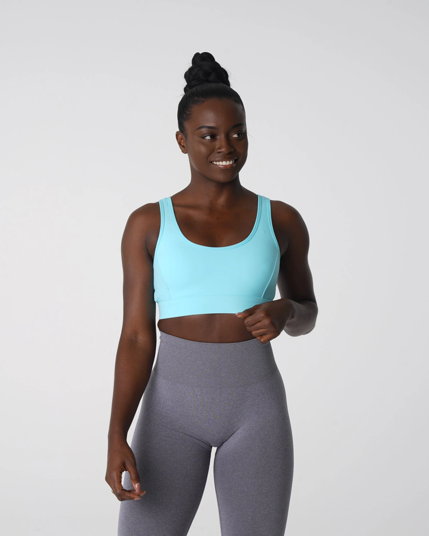 Medium Impact Criss-Cross Sports Bra - Capri Blue Allure Bra 2 Medium Impact Criss-Cross Sports Bra - Capri Blue Allure Bra - Image 2