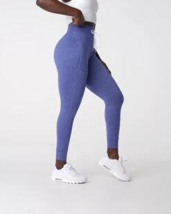 High-Waisted Sapphire Blue Joggers - Athletic Performance Sweatpants
