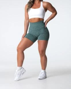 Forest Green High Waisted Scrunch Seamless Gym Shorts 7 Forest Green High Waisted Scrunch Seamless Gym Shorts -NVGTN Sportswear Shop DSC04304 c64636c3 4726 473e 9c54 2ded477ebd9e