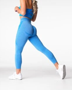 Mid Rise Contour Seamless Leggings - Ocean Blue High Performance