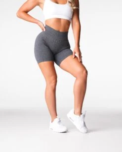 Black Speckled Seamless Glute Lifting Shorts -NVGTN Sportswear Shop DSC04847