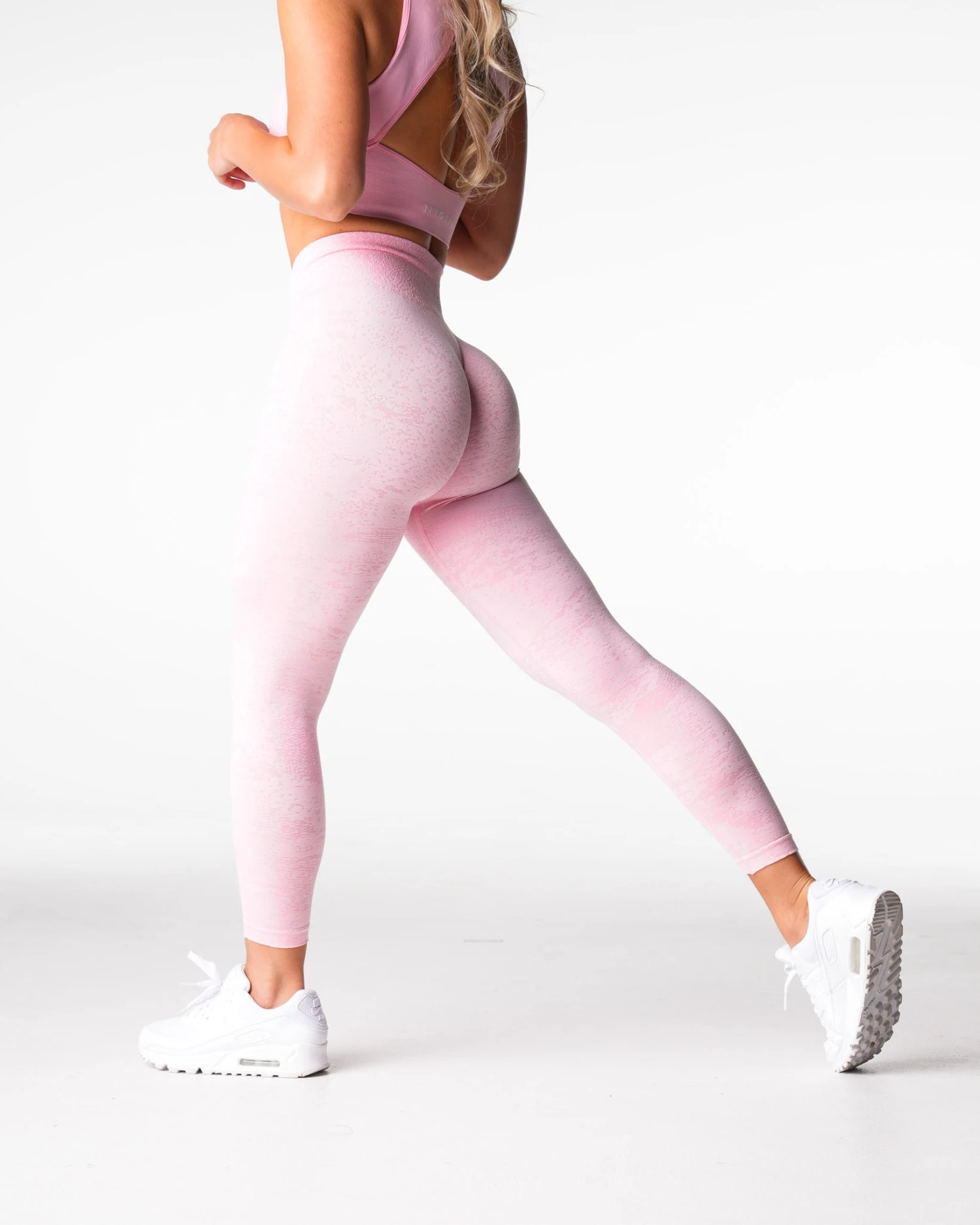 High-Waisted Digital Seamless Leggings - Baby Pink 1 High-Waisted Digital Seamless Leggings - Baby Pink
