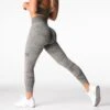 High Waisted Digital Seamless Leggings - Khaki Green Compressive Yoga Pants