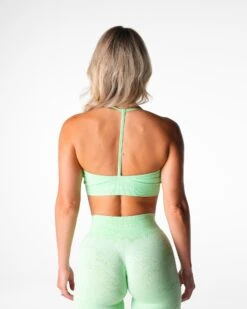 Pistachio Wander Seamless Open Back Sports Bra - Low to Medium Impact