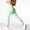 High-Waisted Digital Seamless Leggings - Pistachio Green