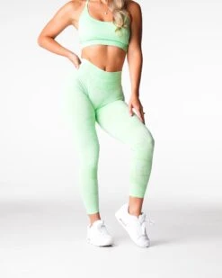 High-Waisted Digital Seamless Leggings - Pistachio Green 7 High-Waisted Digital Seamless Leggings - Pistachio Green -NVGTN Sportswear Shop DSC04950