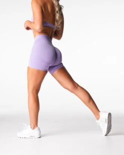 Lilac Mid Rise Contour Seamless Workout Shorts