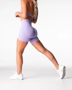 Lilac Seamless Lifting Shorts - High Waisted Glute Contouring Gym Shorts