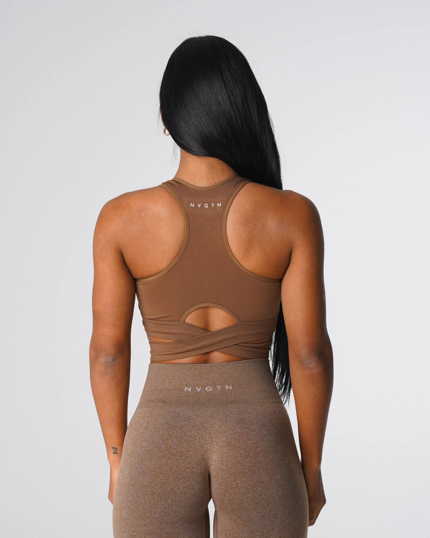 Sculpt Seamless Bra Top with Crisscross Waist Detail - Mocha 3 Sculpt Seamless Bra Top with Crisscross Waist Detail - Mocha - Image 3
