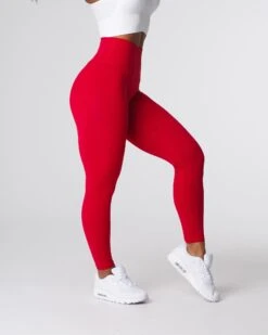 Buttery Soft Red Wine High-Waisted Leggings - Signature 2.0 No Front Seam -NVGTN Sportswear Shop DSC05081 1