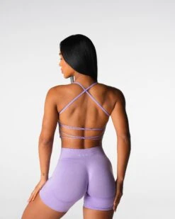Seamless Open Back Sports Bra - Lilac Invincible Low Impact Yoga Top 7 Seamless Open Back Sports Bra - Lilac Invincible Low Impact Yoga Top -NVGTN Sportswear Shop DSC05096