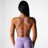Seamless Open Back Sports Bra - Lilac Invincible Low Impact Yoga Top