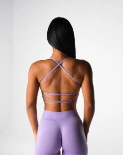 Seamless Open Back Sports Bra - Lilac Invincible Low Impact Yoga Top