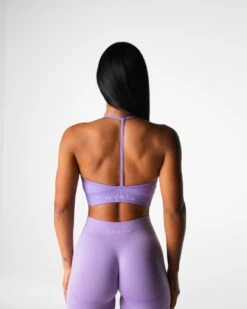 Seamless Open Back Sports Bra - Breathable Strappy Yoga Top