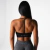 Black Wander Seamless Open Back Sports Bra