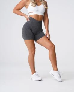 Black Speckled Pro Seamless High-Waisted Workout Shorts 6 Black Speckled Pro Seamless High-Waisted Workout Shorts -NVGTN Sportswear Shop DSC05652