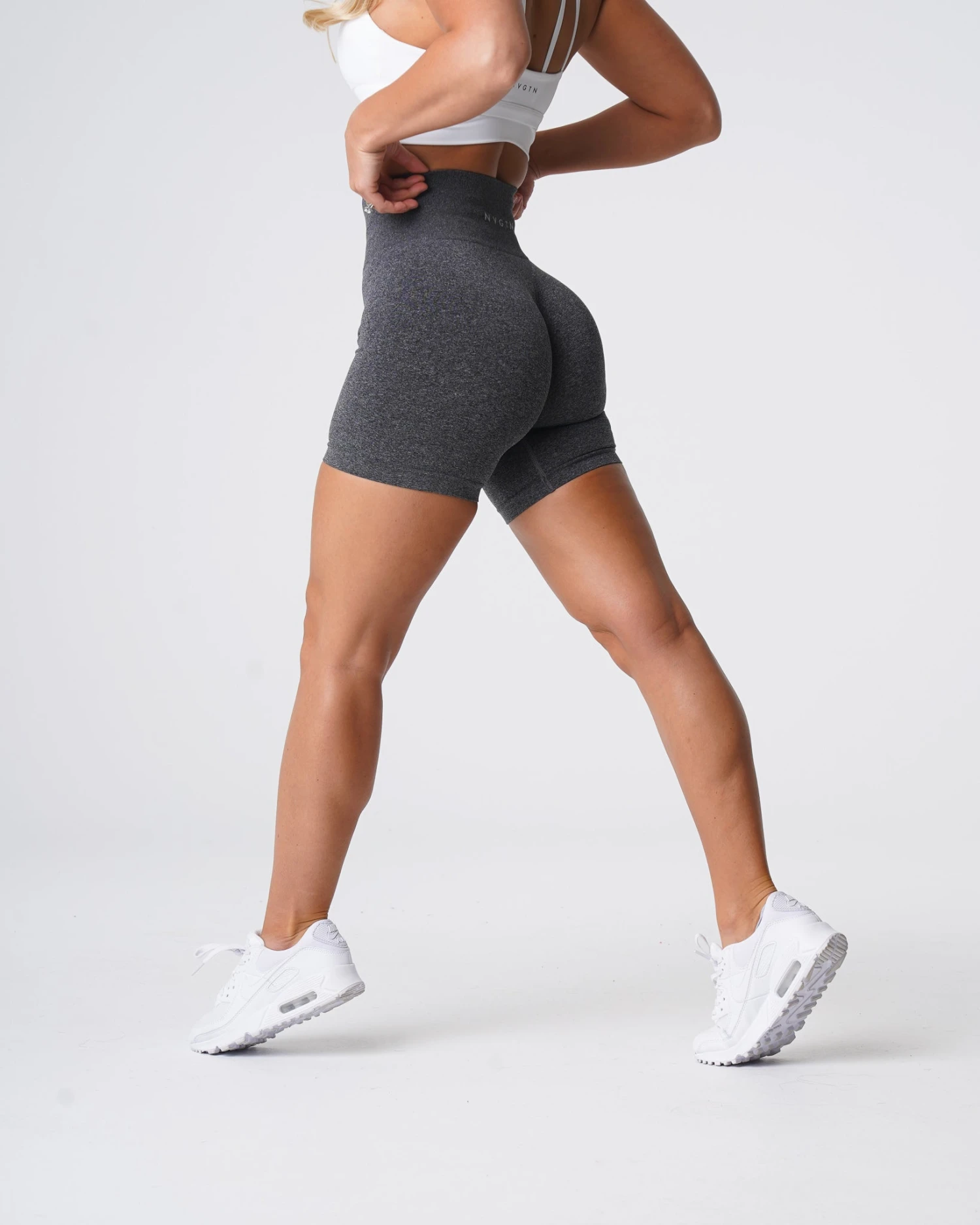 Black Speckled Pro Seamless High-Waisted Workout Shorts 4 Black Speckled Pro Seamless High-Waisted Workout Shorts - Image 4