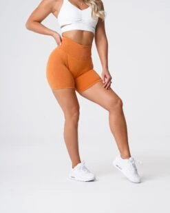 Pro Seamless High Waisted Workout Shorts - Burnt Orange 6 Pro Seamless High Waisted Workout Shorts - Burnt Orange -NVGTN Sportswear Shop DSC05672