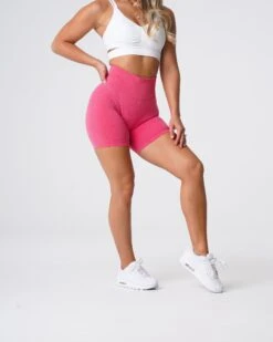 Hot Pink Seamless High-Waisted Workout Shorts for Women 6 Hot Pink Seamless High-Waisted Workout Shorts for Women -NVGTN Sportswear Shop DSC05713