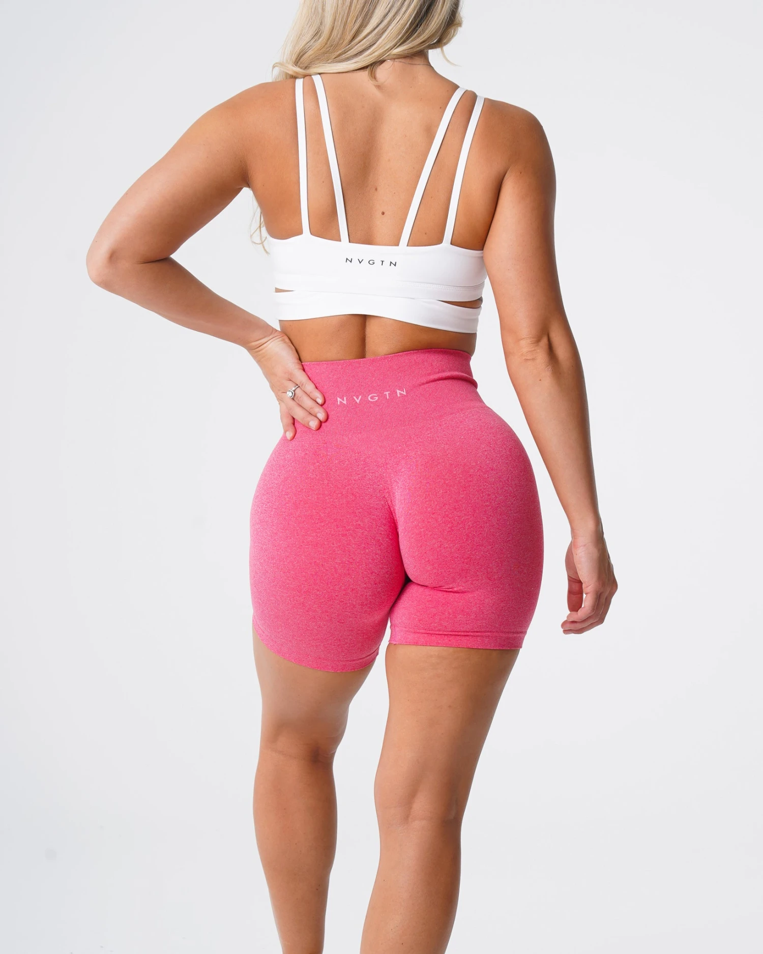 Hot Pink Seamless High-Waisted Workout Shorts for Women 2 Hot Pink Seamless High-Waisted Workout Shorts for Women - Image 2